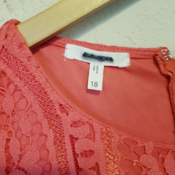 Maurices Pink Sleeveless Lace Dress Barbiecore Womens Plus 18 - Picture 6 of 8